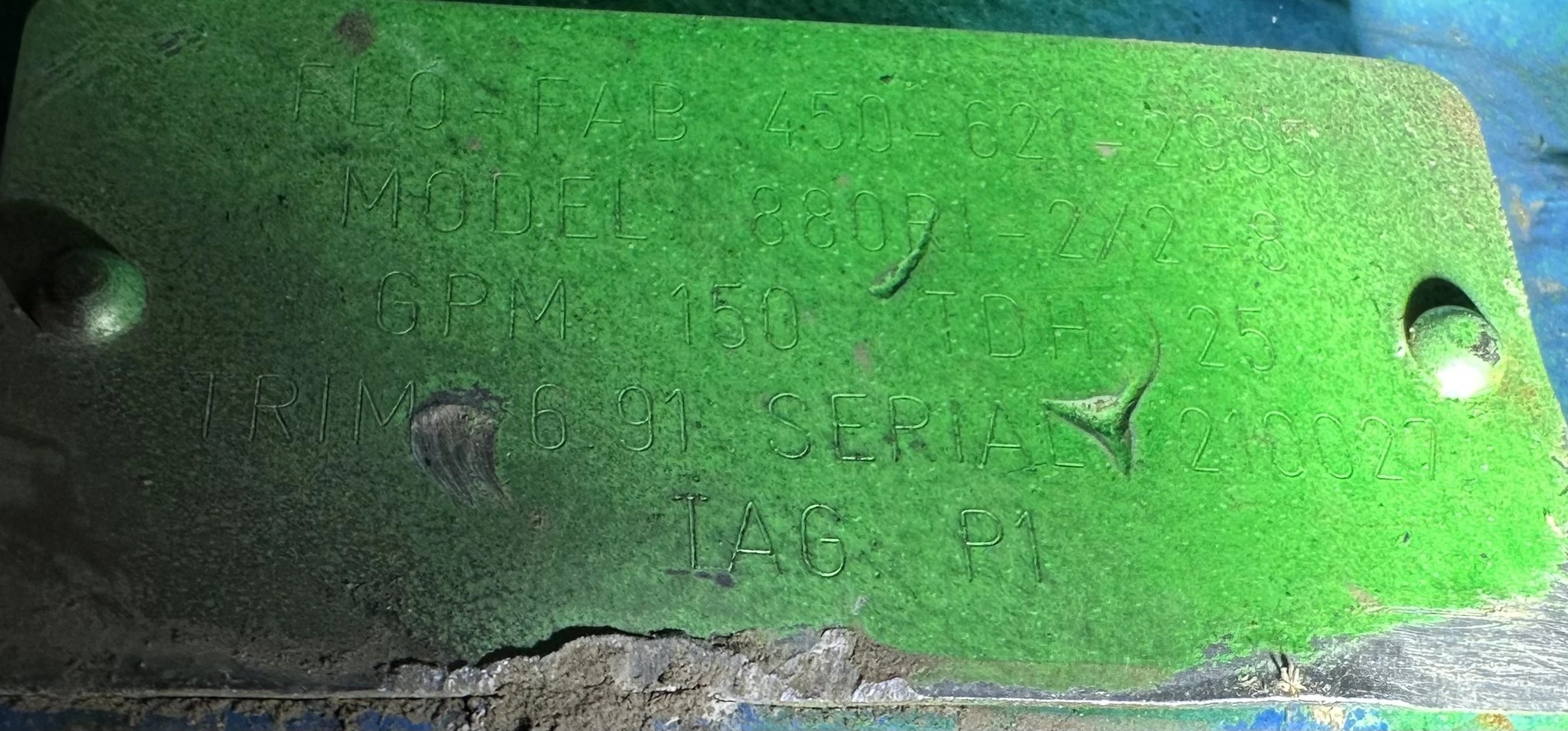 150 GPM 25 TDH,3 HP FLOFAB PUMP MODEL 880R12/28 Cooper