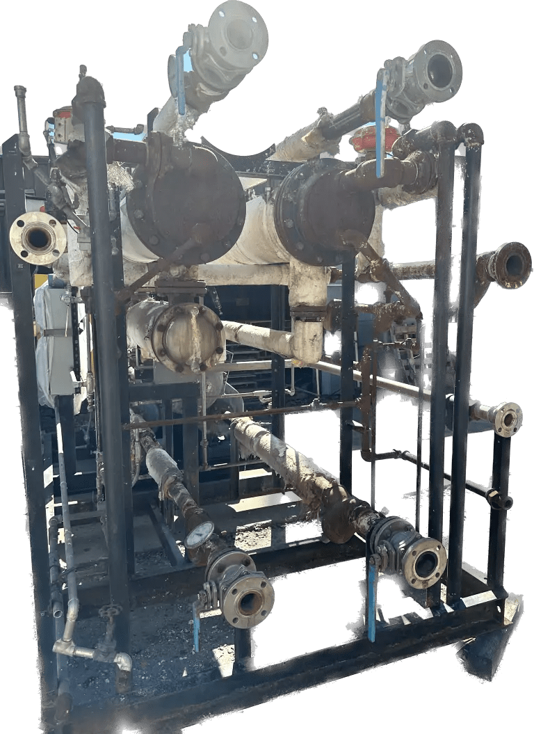 HEAT EXCHANGERS (3) AND PUMP PACKAGE (2), SKID MOUNTED. Cooper