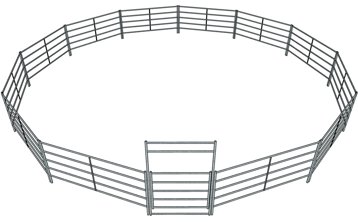 Galvanized 40 Foot 5Rail Round Pen