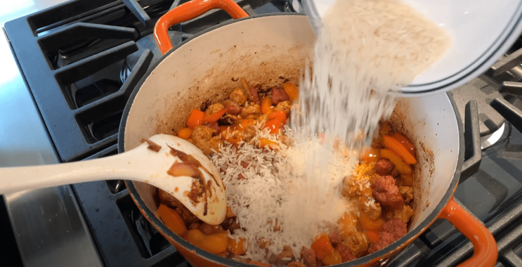 We copied Gordon Ramsay's Spicy Sausage Rice Coouge