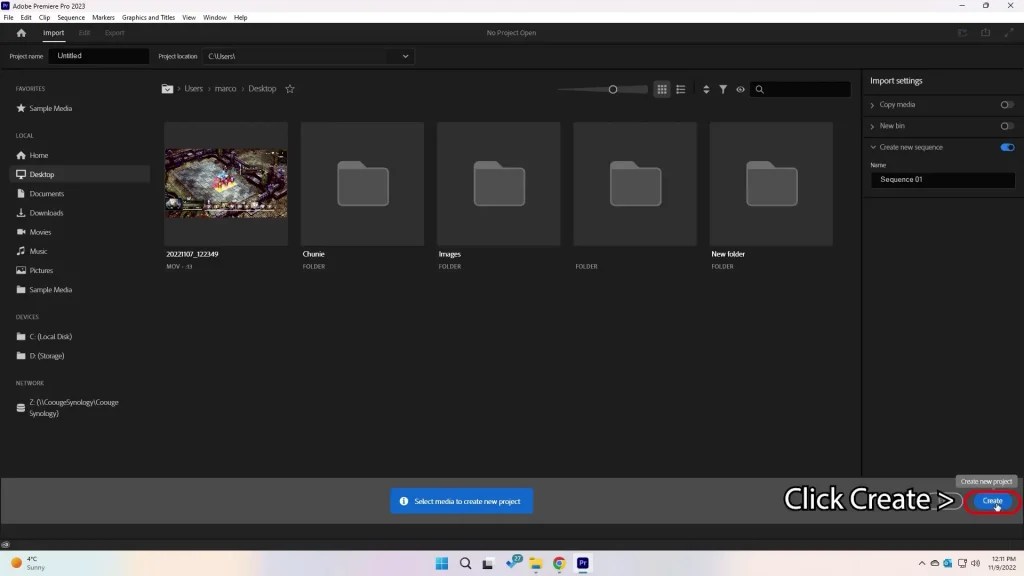 How to keep folder structure in Adobe Premiere Pro import Coouge