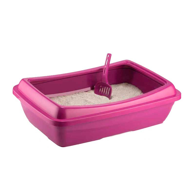 Rectangular cat litter tray with shovel