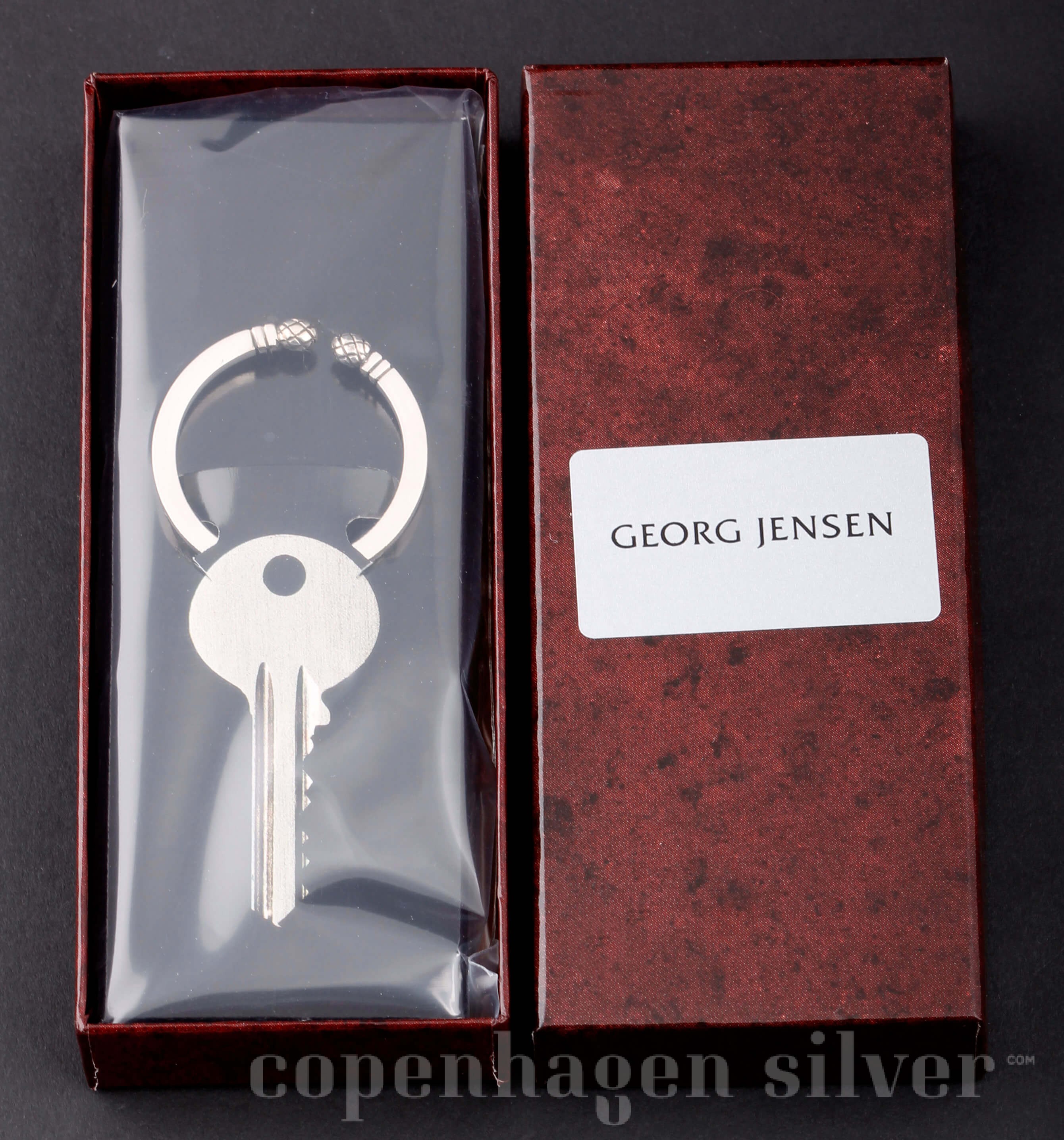 JENSEN Sterling Silver Acorn Key Ring 208 Copenhagen Silver