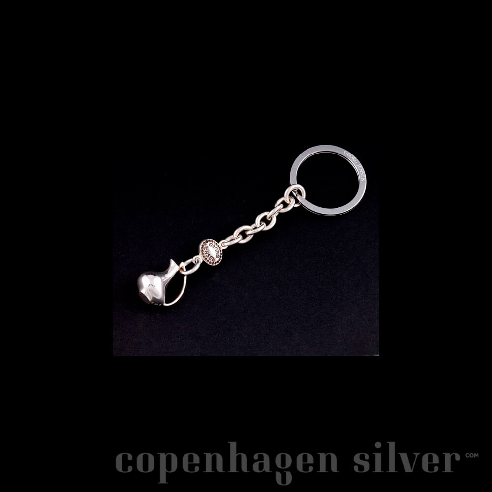 JENSEN Sterling Key Ring, Duck Pitcher Copenhagen Silver