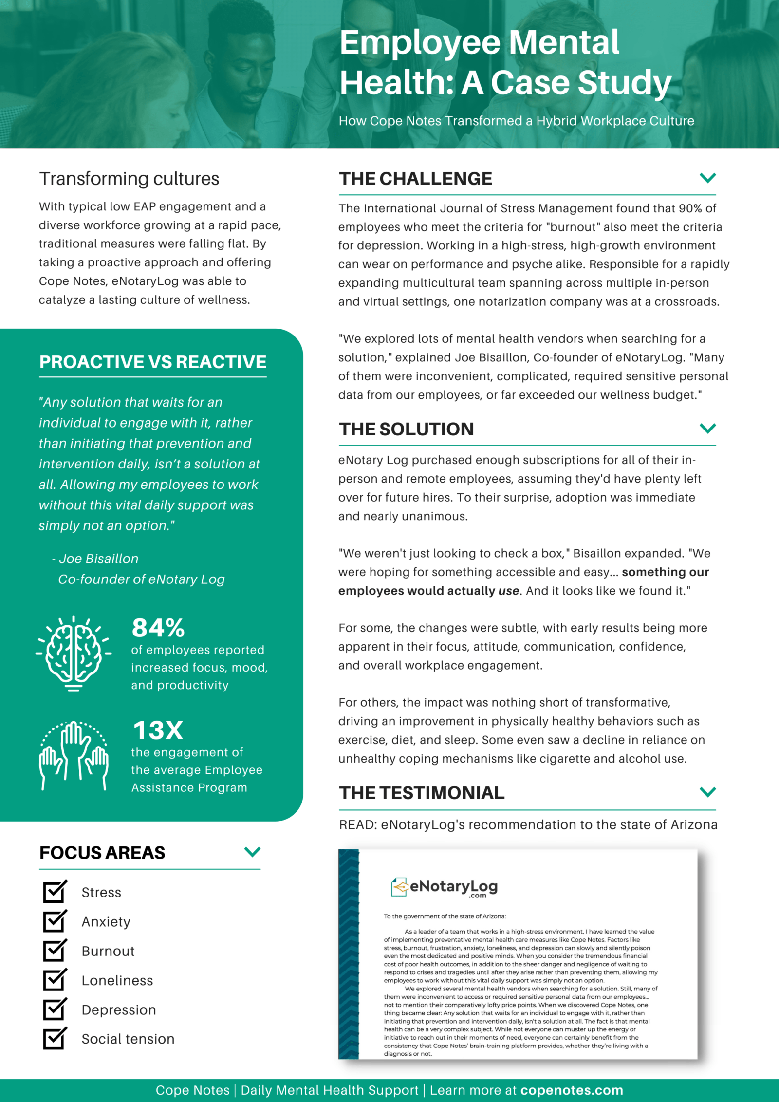 Cope Notes Enterprise Mental Health Solutions Case Studies