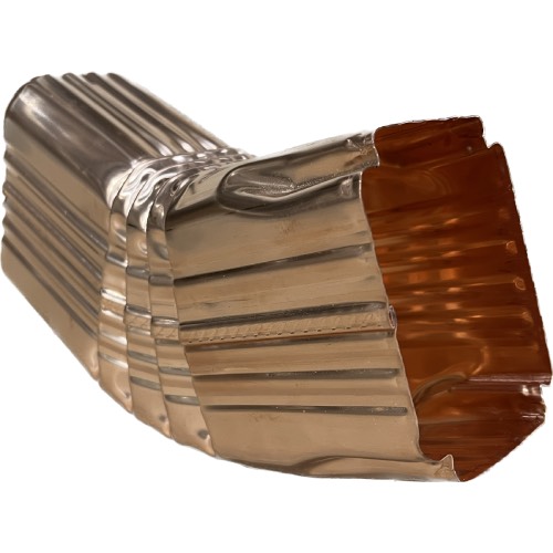 45 Degree Corrugated Seamed Copper Elbow (Style B) 3x4" Copper Gutter