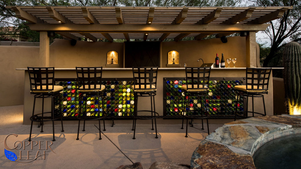 Outdoor Wine Bar in North Scottsdale Copper Leaf Pools