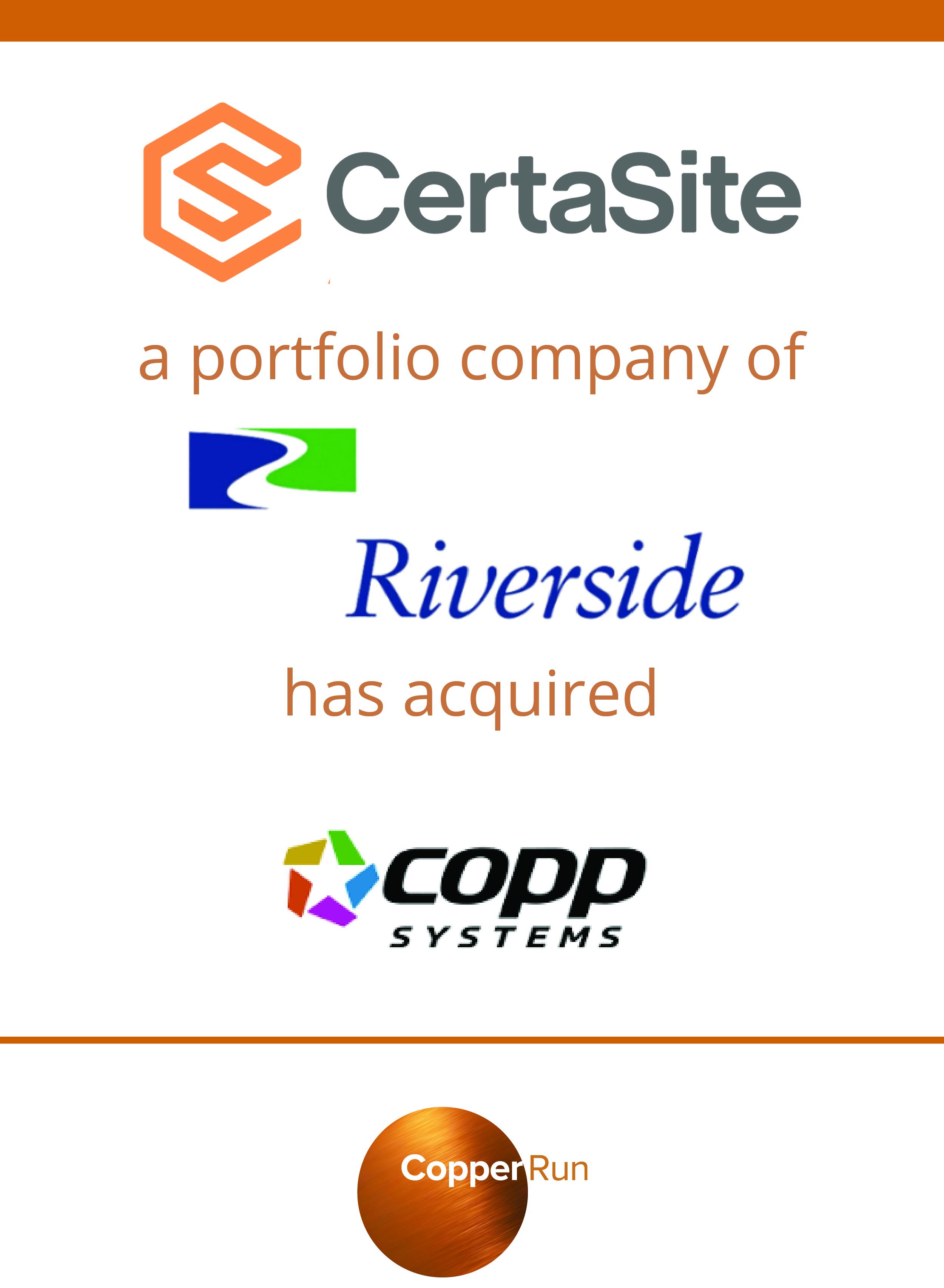 CertaSite, a portfolio company of Riverside, has acquired Copp Systems