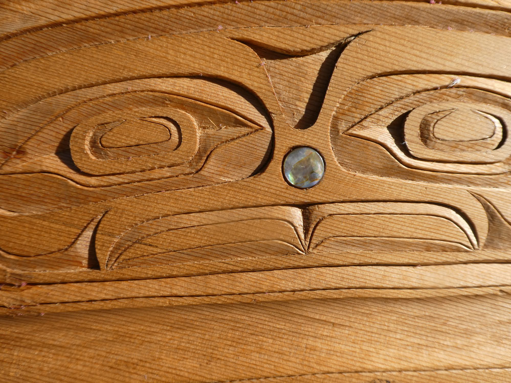 Northwest Coast Haida Carved Cedar Art Panel ⋆ Copper Shield Tribal Art