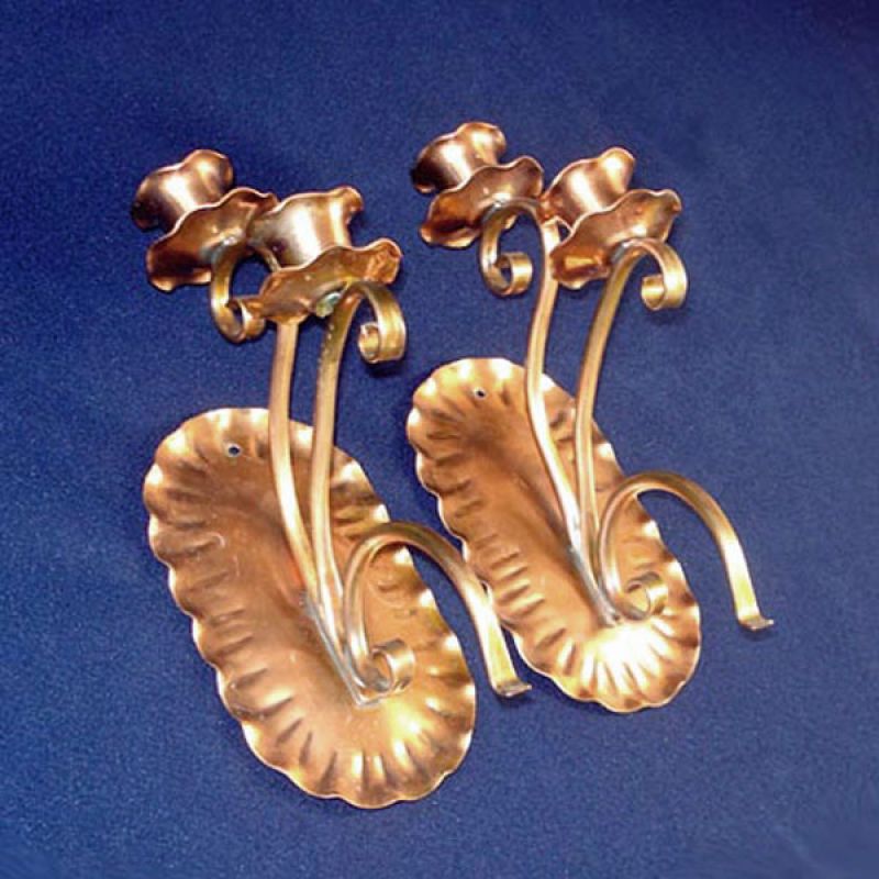 Copperton Lane Gregorian Copper Double Wall Candle Sconces, Home and