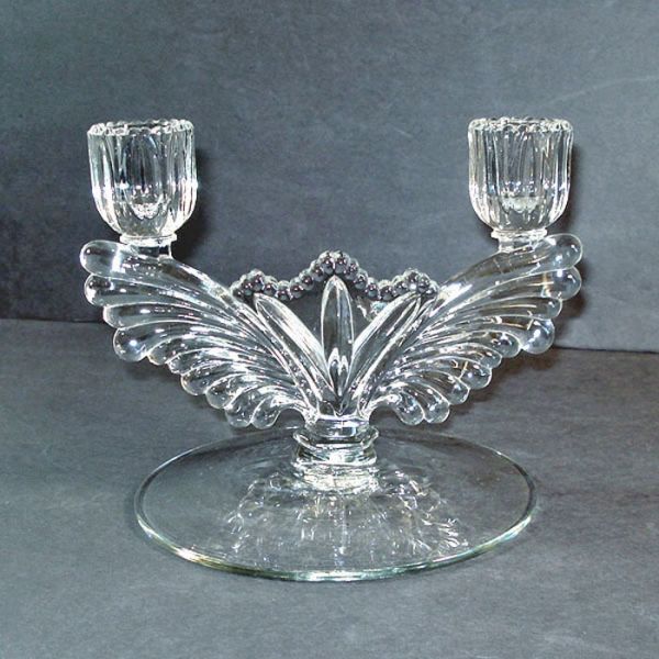 Copperton Lane New Martinsville Queen Ann Crystal Double Candle Holder