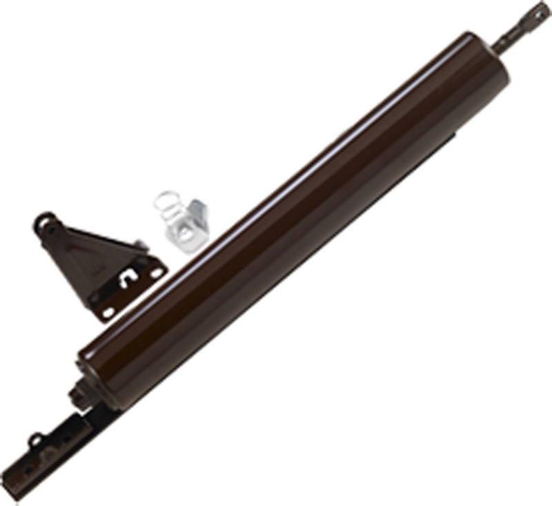 Door Closer, for Screen Door, Pneumatic Cylinder, HeavyDuty, BROWN, Ideal Products Copp's
