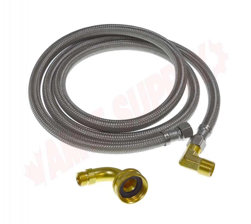 Flexible Supply Line, for DISHWASHER, 60", Braided Stainless Steel