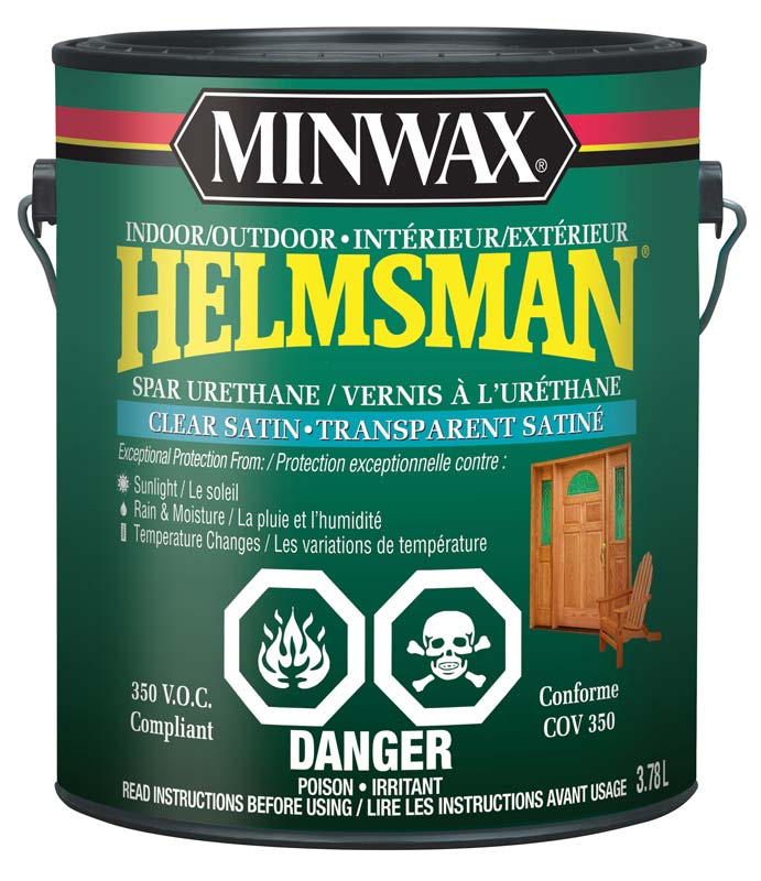 Varnish, Urethane, Interior/Exterior, Satin, 3.78 liter, Minwax