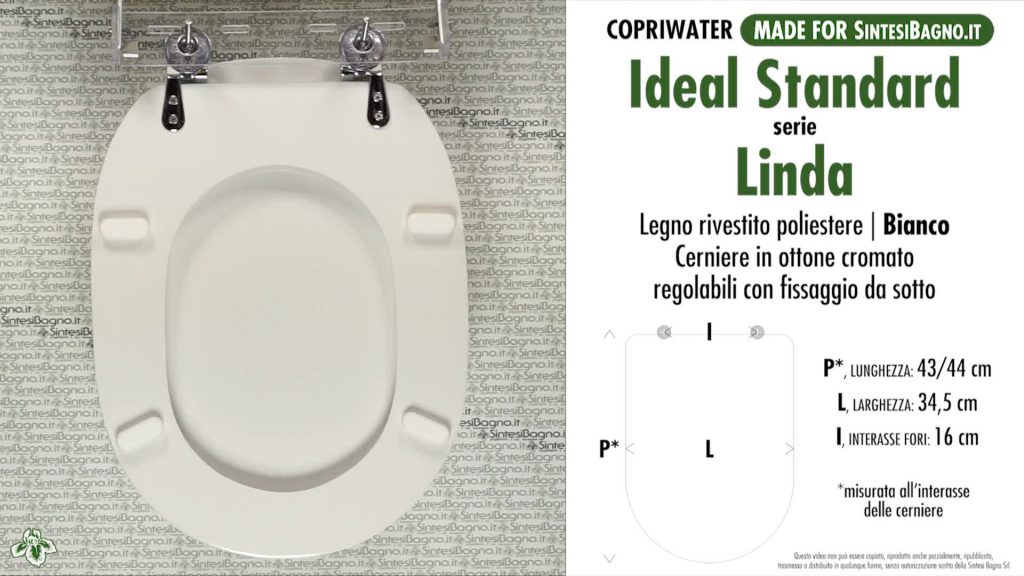 Copriwater. LINDA BIANCO. Ideal standard. Dedicato