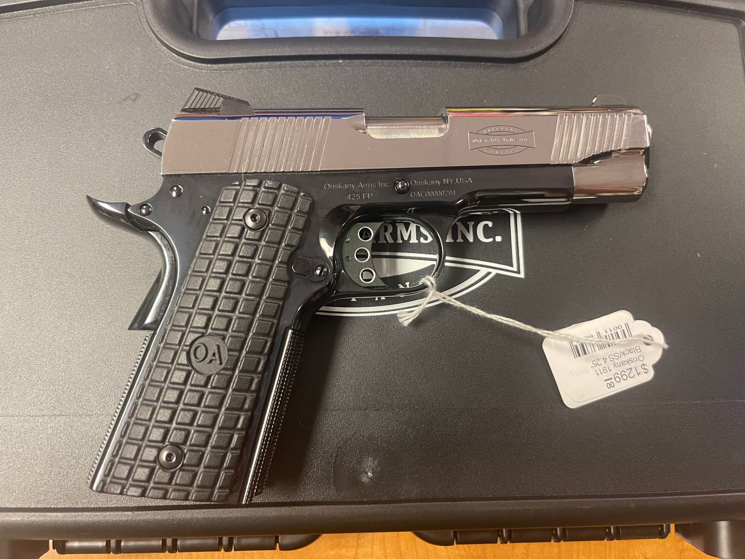 Oriskany Arms 1911 High Polished Mirror Slide/Black 4.25" .45ACP C.O