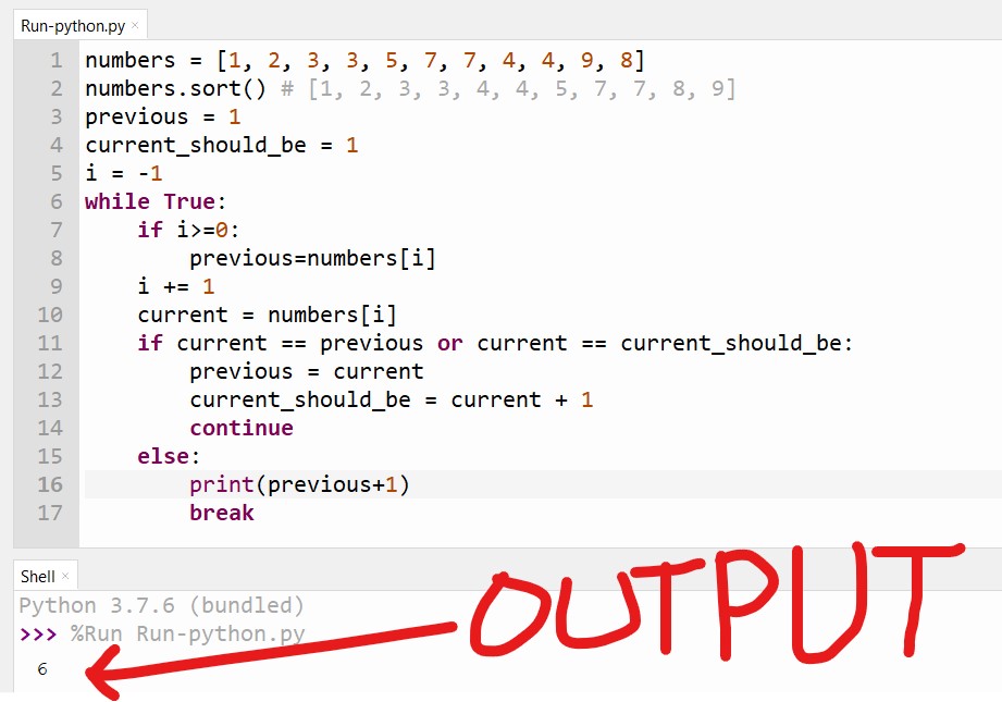 Smallest Missing Number In Python CopyAssignment