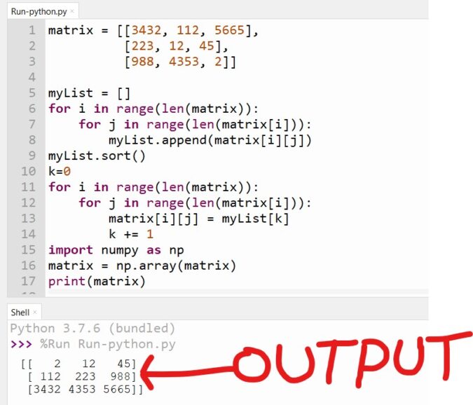 Ordered Matrix In Python CopyAssignment