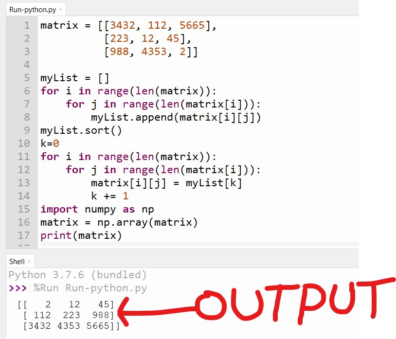 Ordered Matrix In Python CopyAssignment
