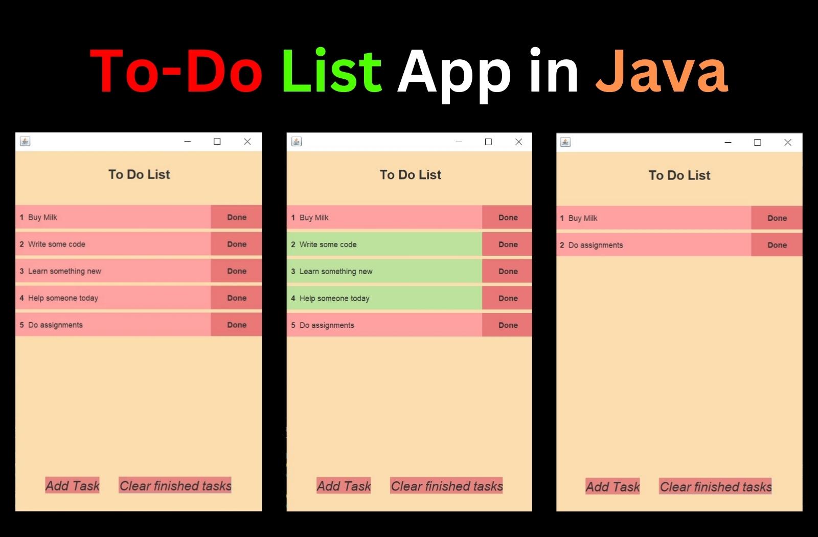 ToDo List App In Java CopyAssignment