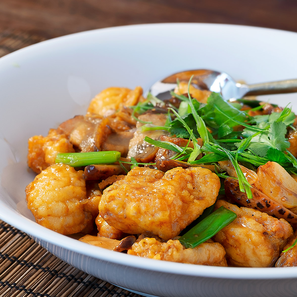 Braised Monkfish with Garlic and Roast Pork Nunc Est Coquendum