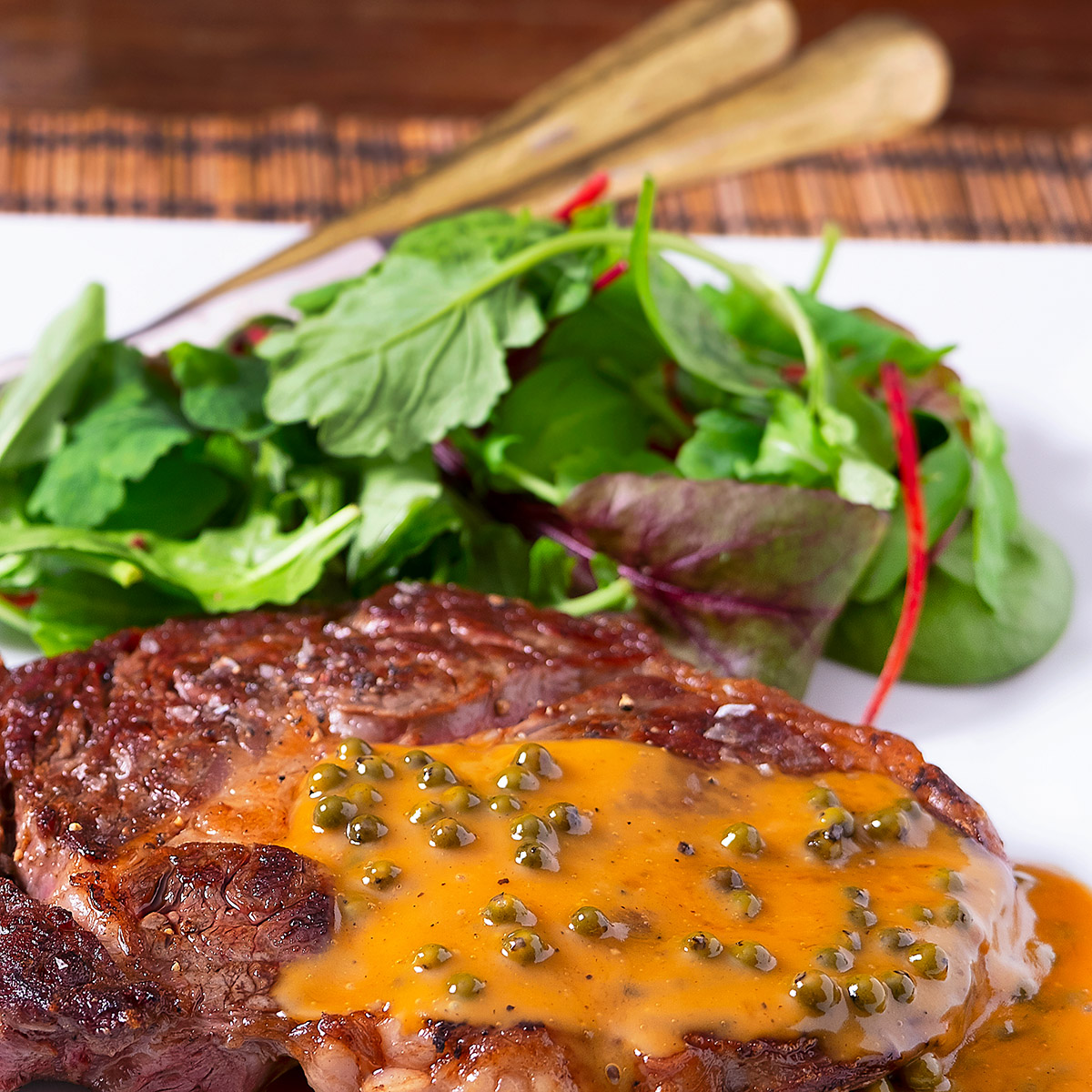 Grilled Ribeye Steak with Green Peppercorn Sauce Nunc Est Coquendum