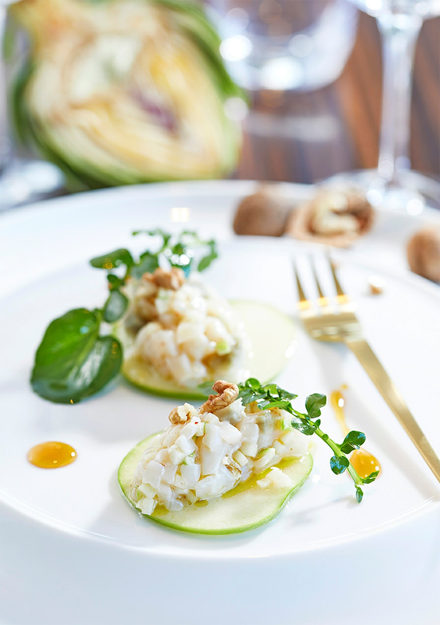 Tartare de noix de SaintJacques aux artichauts Coquille Saint