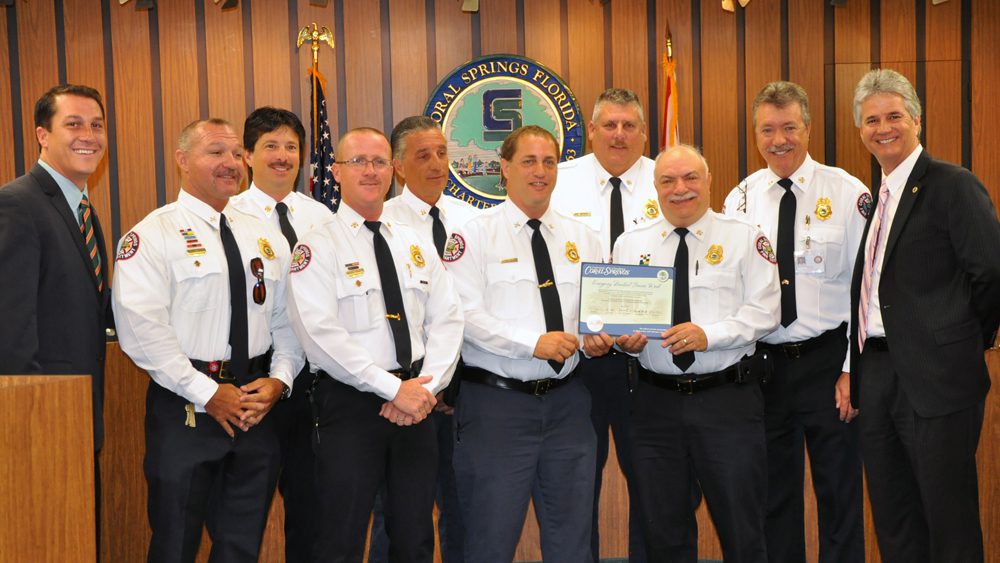Coral Springs Fire Department Employees Recognized at City Commission