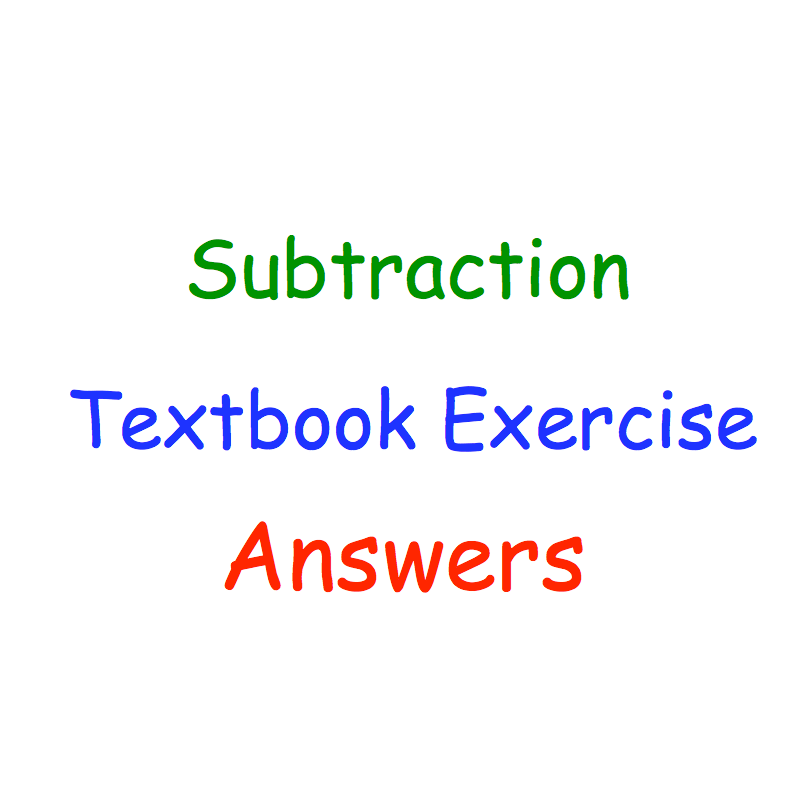 Subtraction Textbook Answers – Corbettmaths