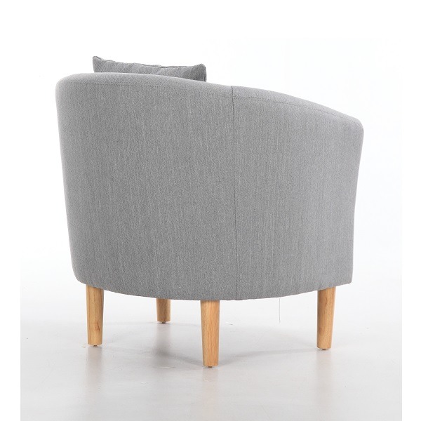 York Fabric Tub Chair Armchair, L.Grey Chairs Warehouse