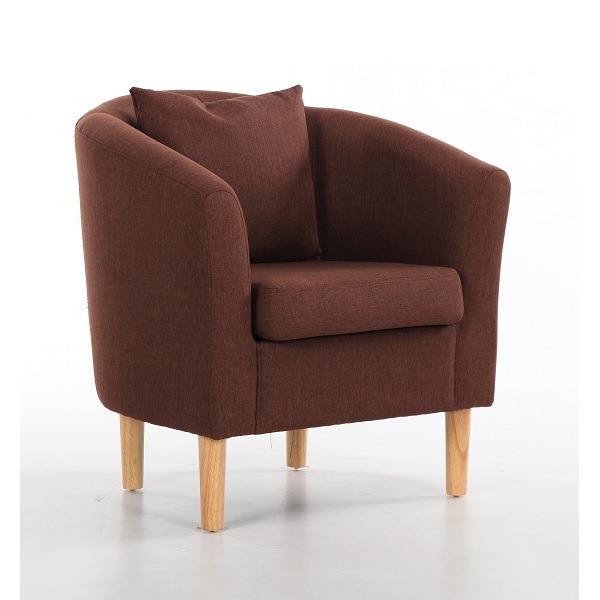 Fabric Tub Chairs York Fabric Tub Chair Armchair Dark Brown · Chairs