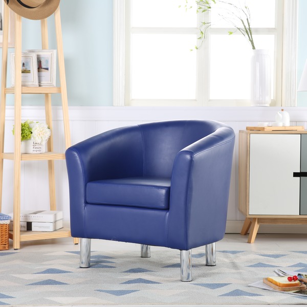 Camden Leather Tub Chair, Royal Blue Chairs Warehouse
