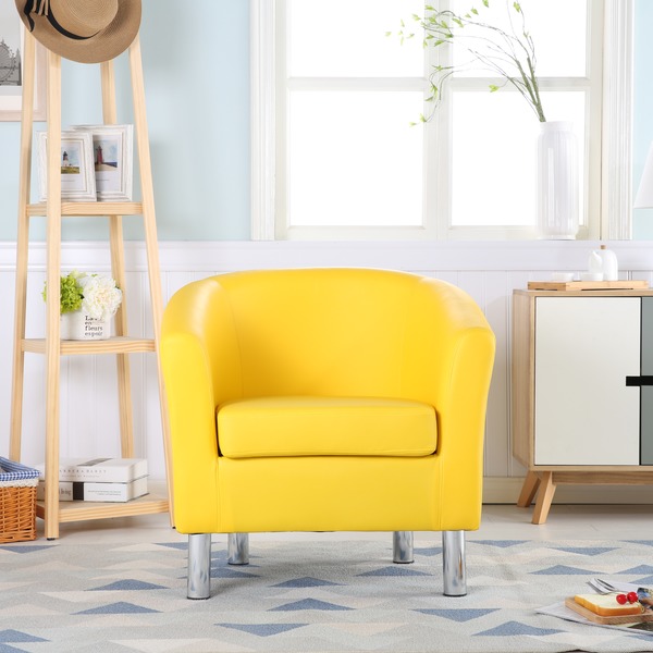 Leather Tub Chairs Designer Leather Tub Chair Armchair Yellow · Chairs