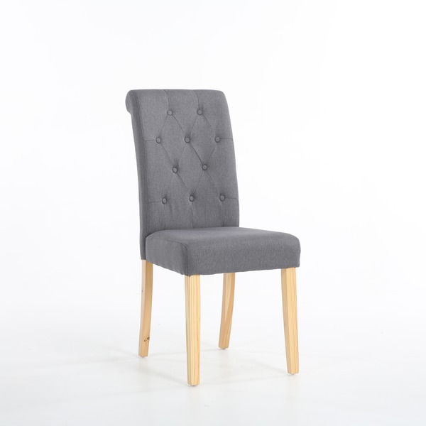 Kensington Fabric Dining Chairs, Grey Chairs Warehouse