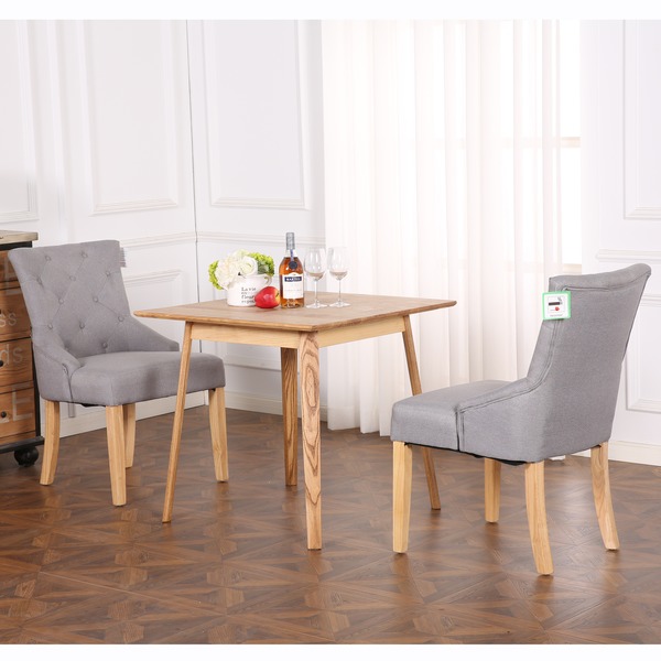 Buckingham Fabric Dining Chairs in Dark Grey Set of 2 Chairs Warehouse