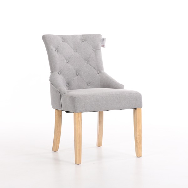 Buckingham Fabric Dining Chairs in Dark Grey Set of 2 Chairs Warehouse