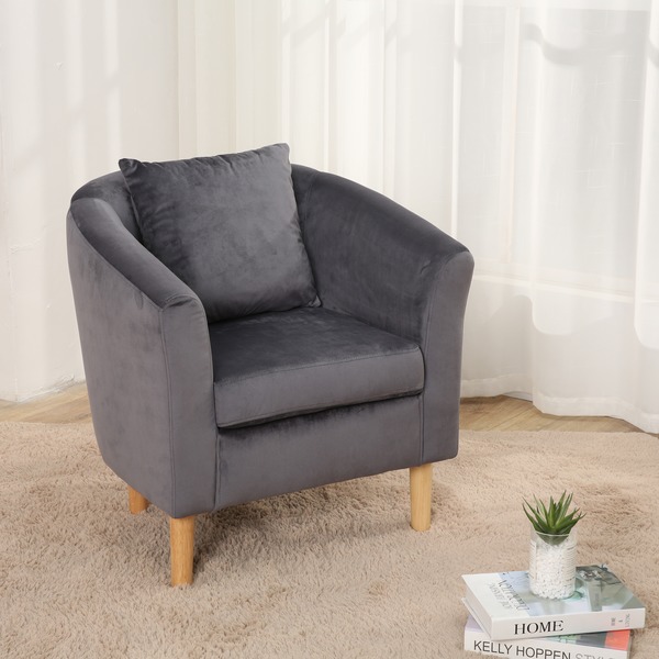 Canterbury Velvet Fabric Tub Chair Chairs Warehouse