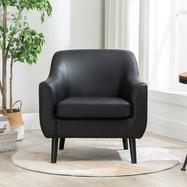 Leather Tub Chairs Cheshire Leather Tub Chair Armchair Black · Chairs