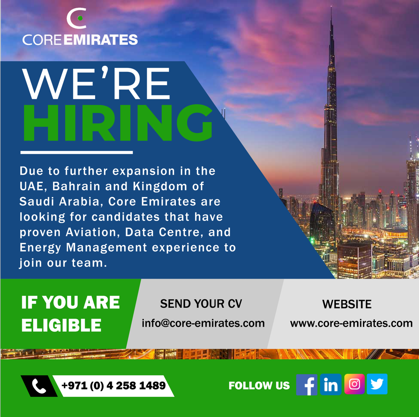 We Are Hiring ! Core Emirates