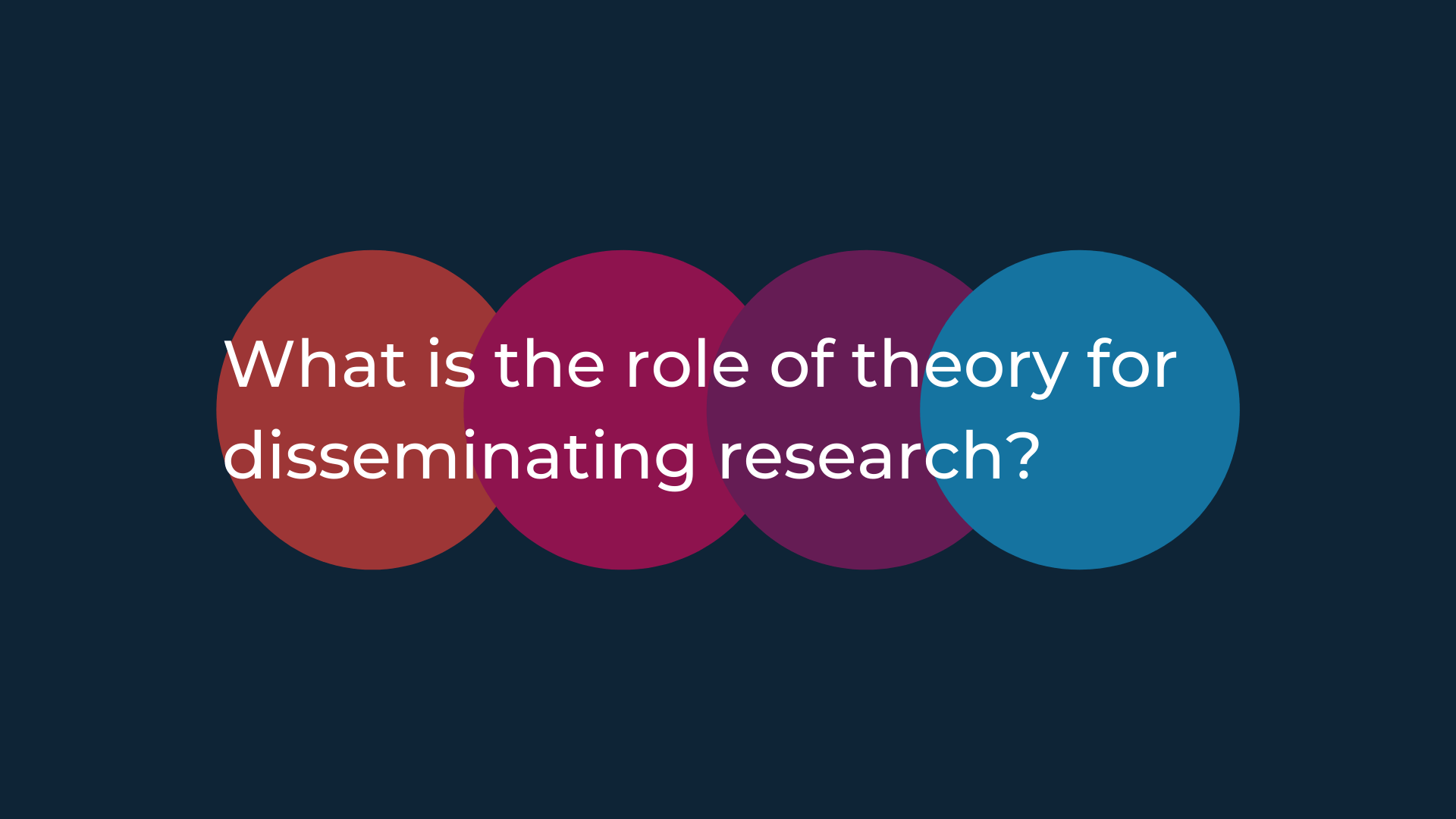 Experts discuss the role of theory in disseminating research CORE
