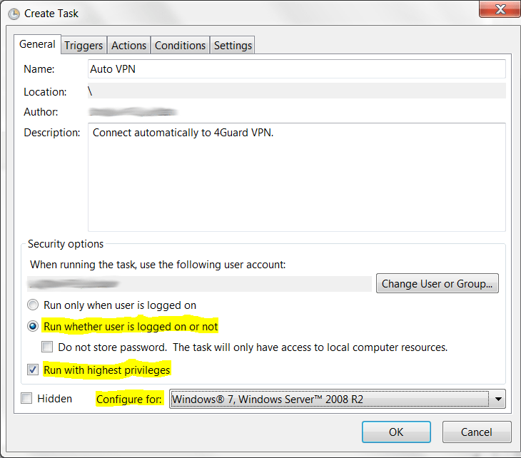 How to Automatically Connect Windows 7 or 2008 R2 VPN on Start Up
