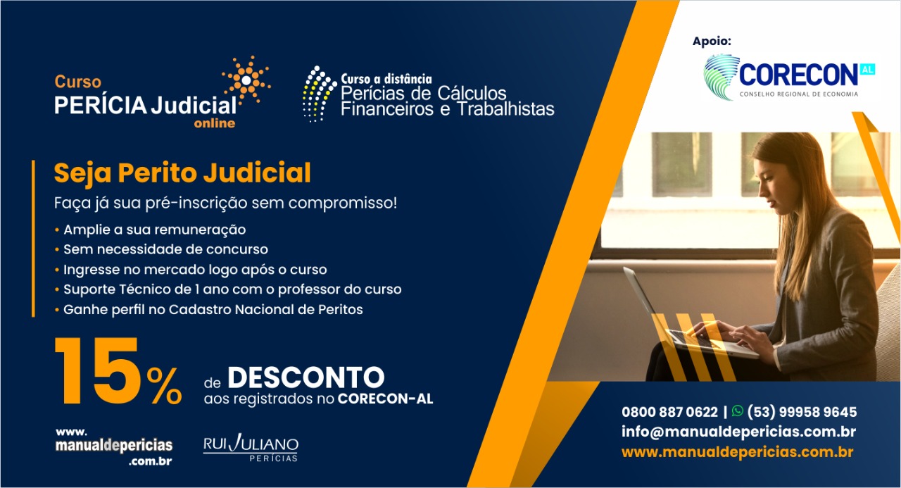 Curso de Perícia Judicial online e Perícia de Cálculos, Financeiros