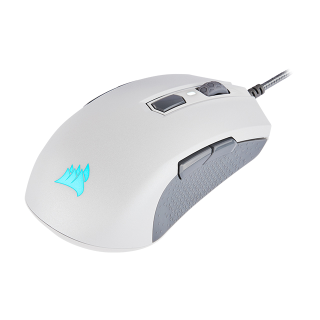 Mouse Corsair M55 RGB PRO Blanco, Ambidiestro, Alámbrico, RGB, ICUE, 12,400 DPI, CH9308111NA