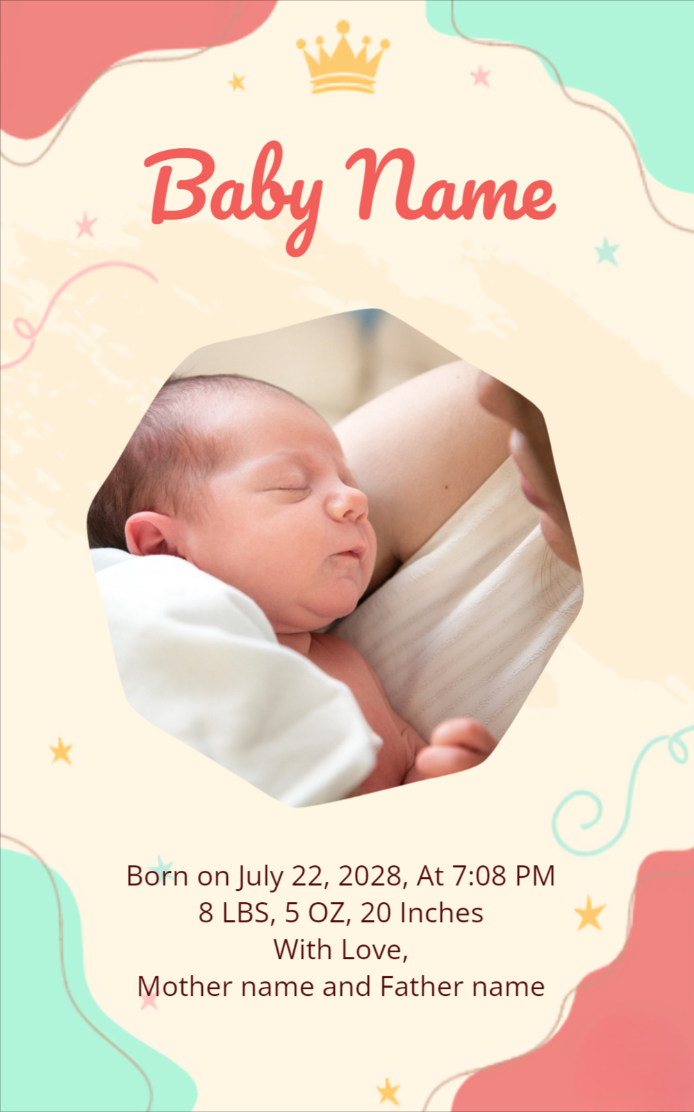 Edit New Born Baby Shower Invitation Template Download For Free