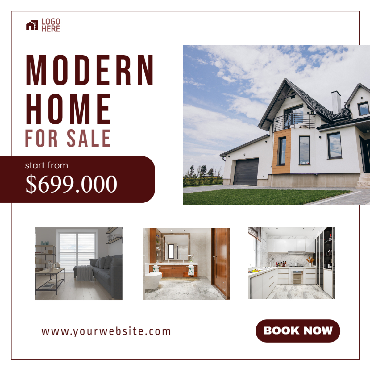 Edit Modern House For Sale banner design download for free CorelDraw