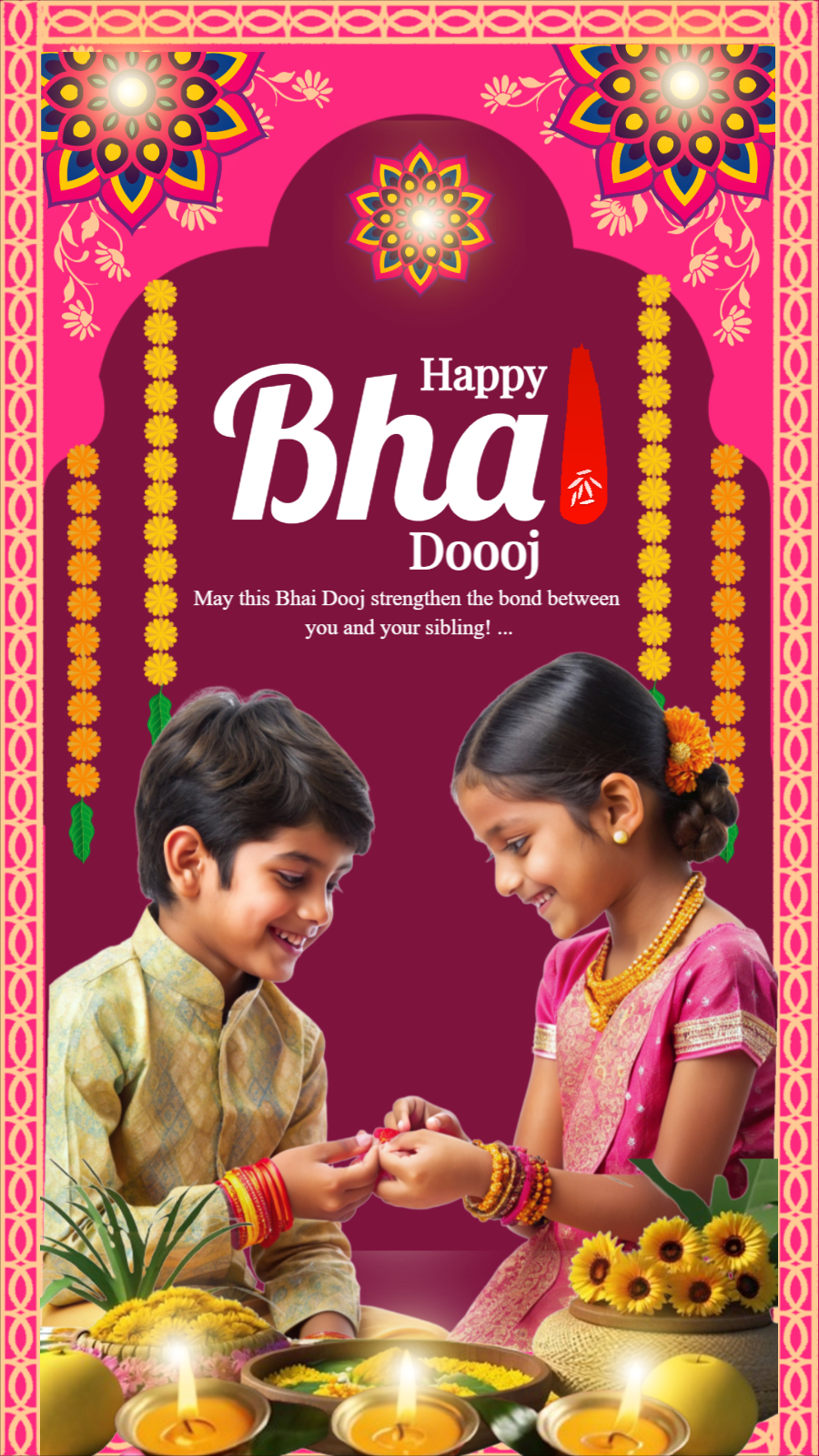 Edit Happy Bhai Dooj Best Wishing Template Download For Free