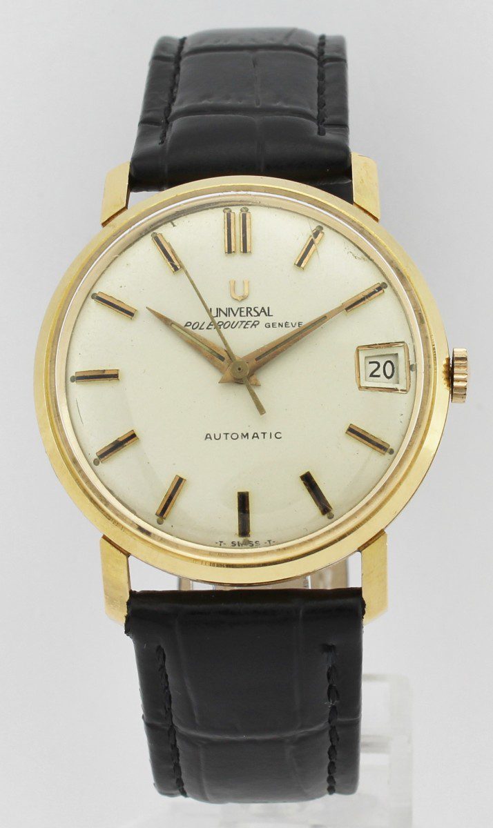 UNIVERSAL GENEVE POLEROUTER 18K AUTOMATIC MICROROTOR DATE Corello