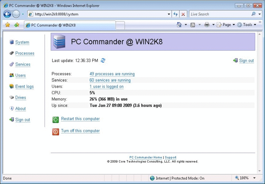 Control your remote PC from your web browser with PC Commander
