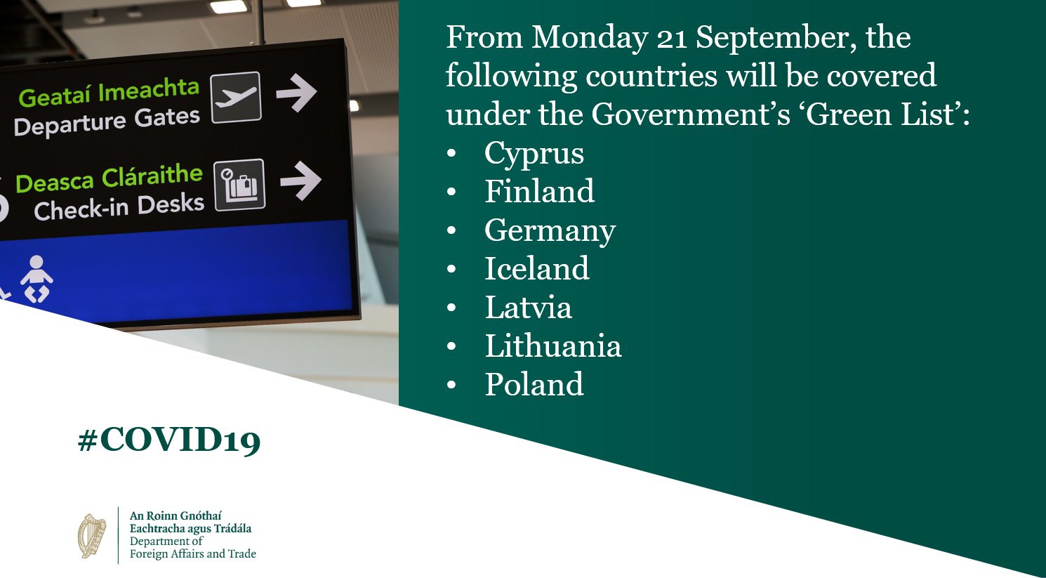 Government announce new ‘Green List’ of countries you can