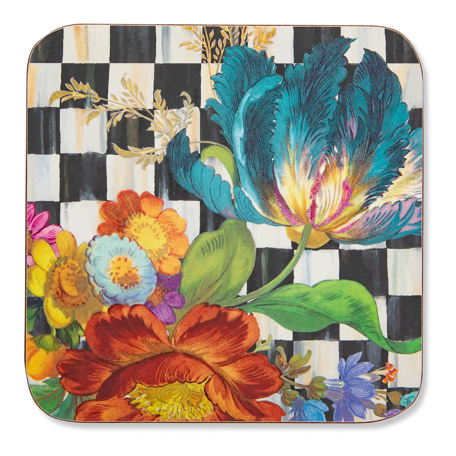 Courtly Flower Market Cork Back Coasters Set of 4 Cornelia Park